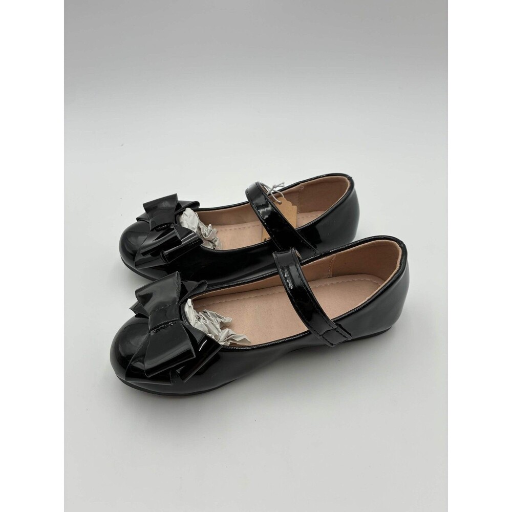 Kids Black Patent Mary Jane Bow Strap Dress Shoes Size 28  Brand: Unbranded Mode